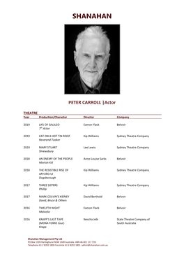 PETER CARROLL |Actor