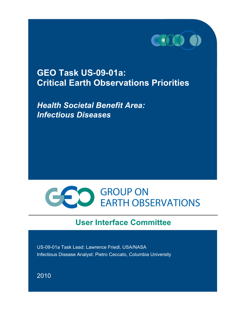 Critical Earth Observations Priorities