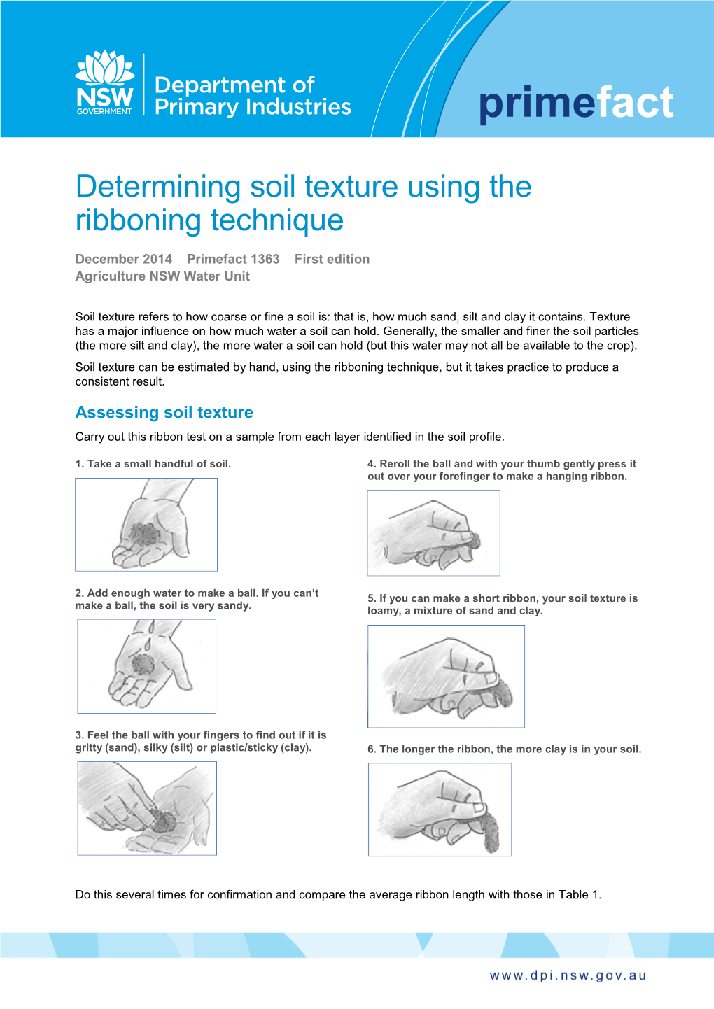 Determining Soil Texture Using the Ribboning Technique