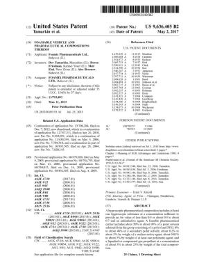 (12) United States Patent (10) Patent No.: US 9,636.405 B2 Tamarkin Et Al