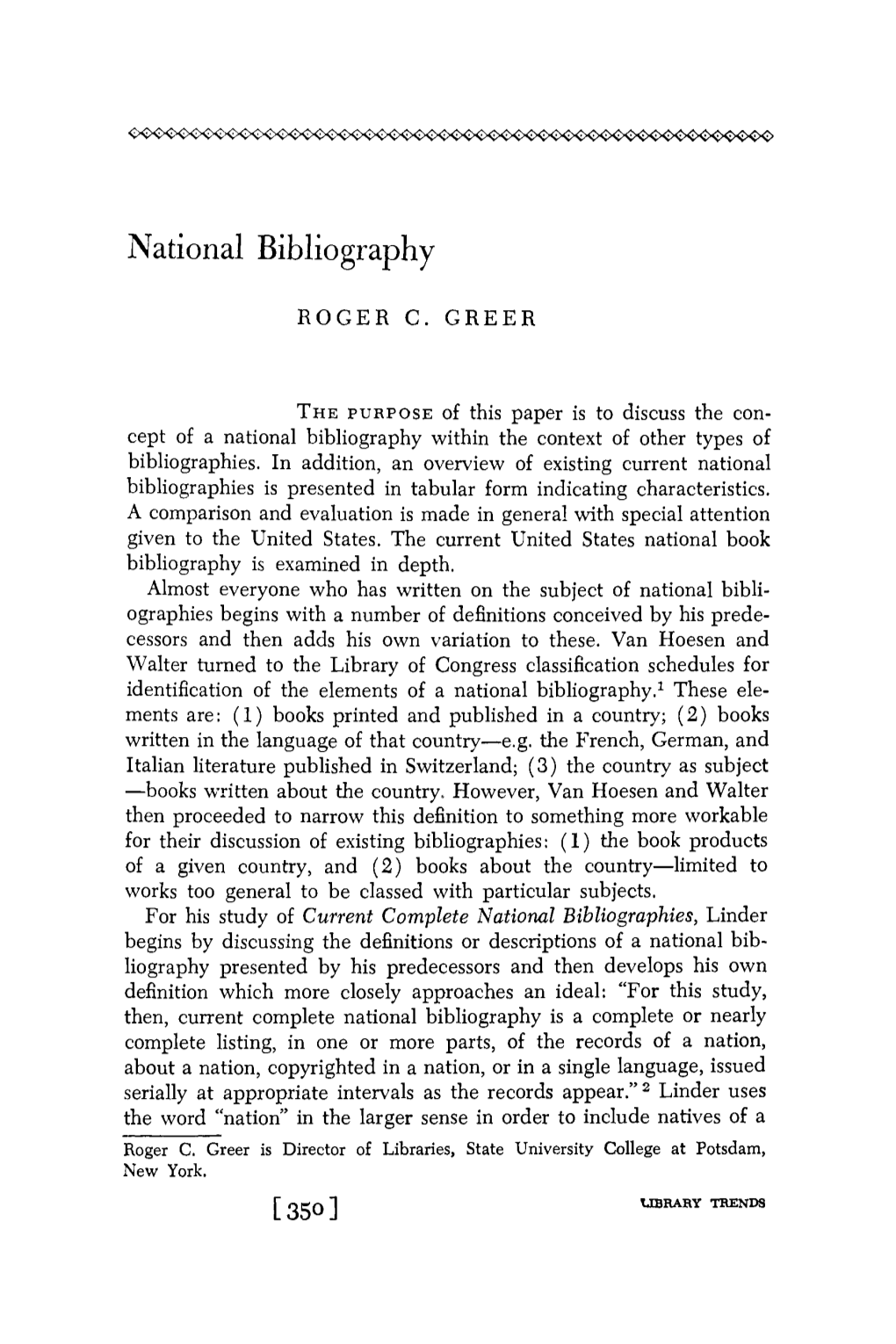 National Bibliography