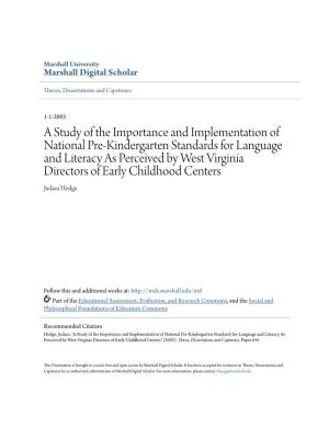 A Study of the Importance and Implementation of National Pre