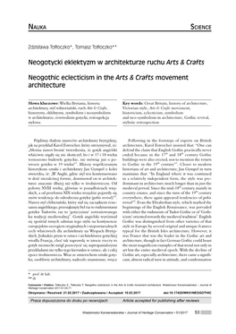 Neogotycki Eklektyzm W Architekturze Ruchu Arts & Crafts