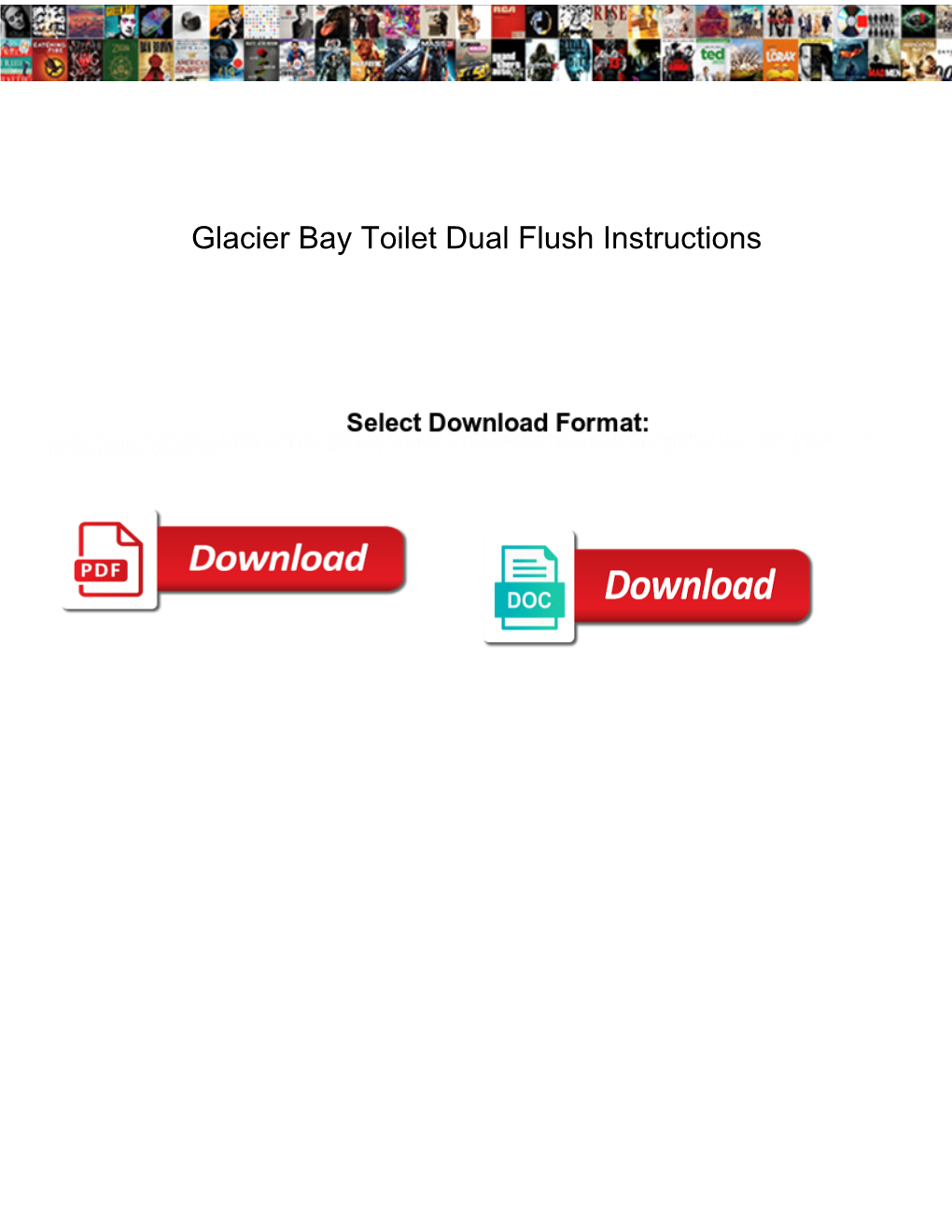 Glacier Bay Toilet Dual Flush Instructions