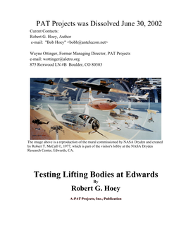 Testing Lifting Bodies at Edwards by Robert G