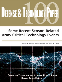 Some Recent Sensor-Related Army Critical Technology Events