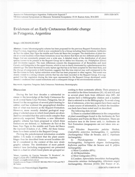 Evidences of an Early Cretaceous Floristic Change in Patagonia, Argentina