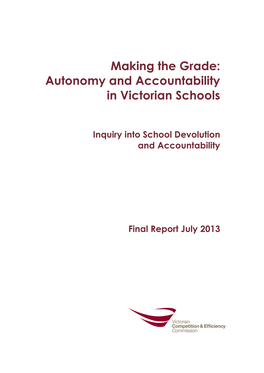 Autonomy and Accountability in Victorian Schools