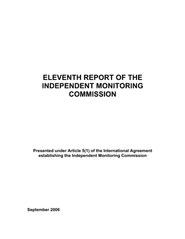 11Th Report of the Independent Monitoring Commission (PDF