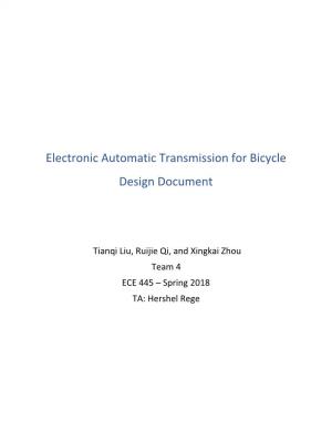 Electronic Automatic Transmission for Bicycle Design Document