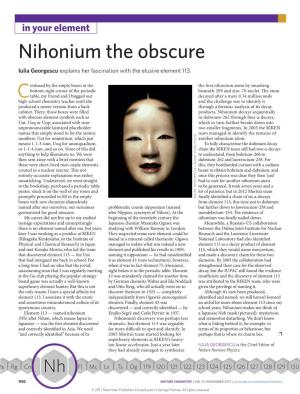 Nihonium the Obscure Iulia Georgescu Explains Her Fascination with the Elusive Element 113