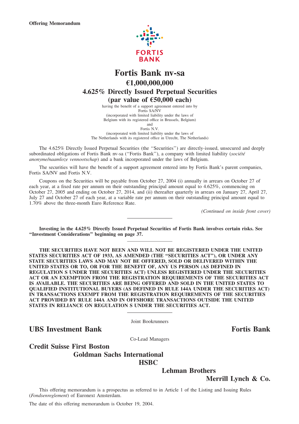 Fortis Bank Nv-Sa