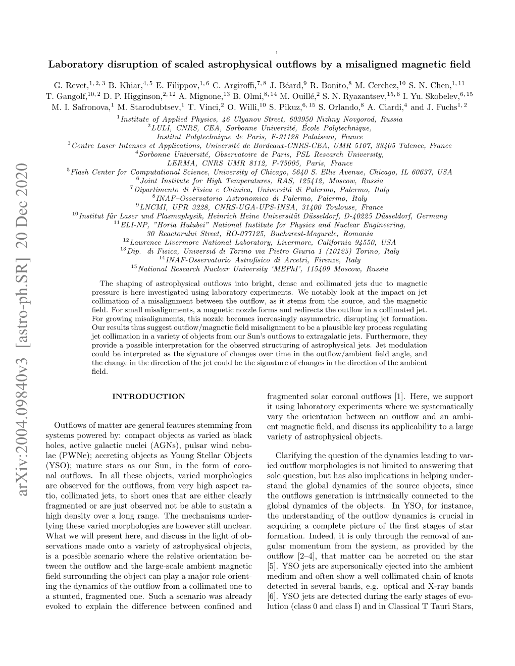 Arxiv:2004.09840V3 [Astro-Ph.SR] 20 Dec 2020