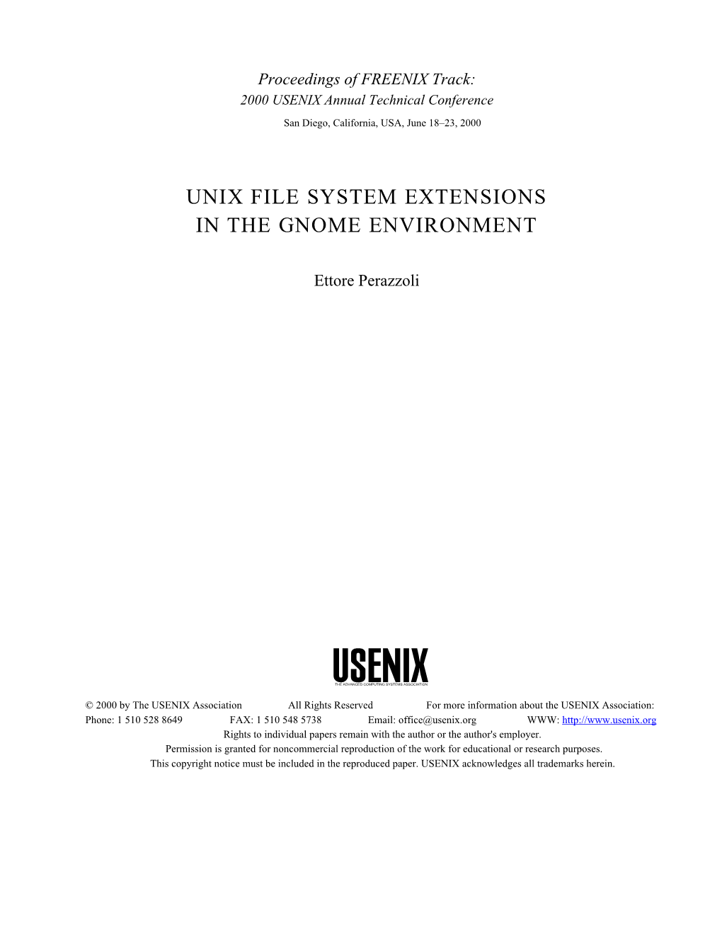 Page 1 Proceedings of FREENIX Track: 2000 USENIX Annual