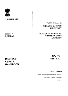 District Census Handbook, Rajkot, Part XII a & B, Series-7