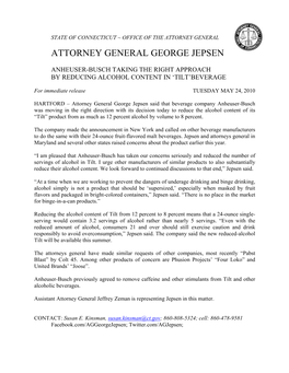 Attorney General George Jepsen