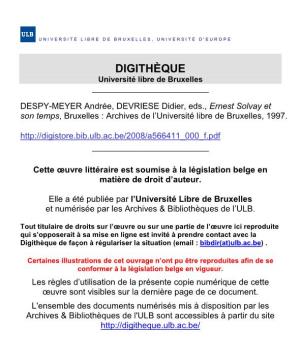 DIGITHÈQUE Université Libre De Bruxelles ______