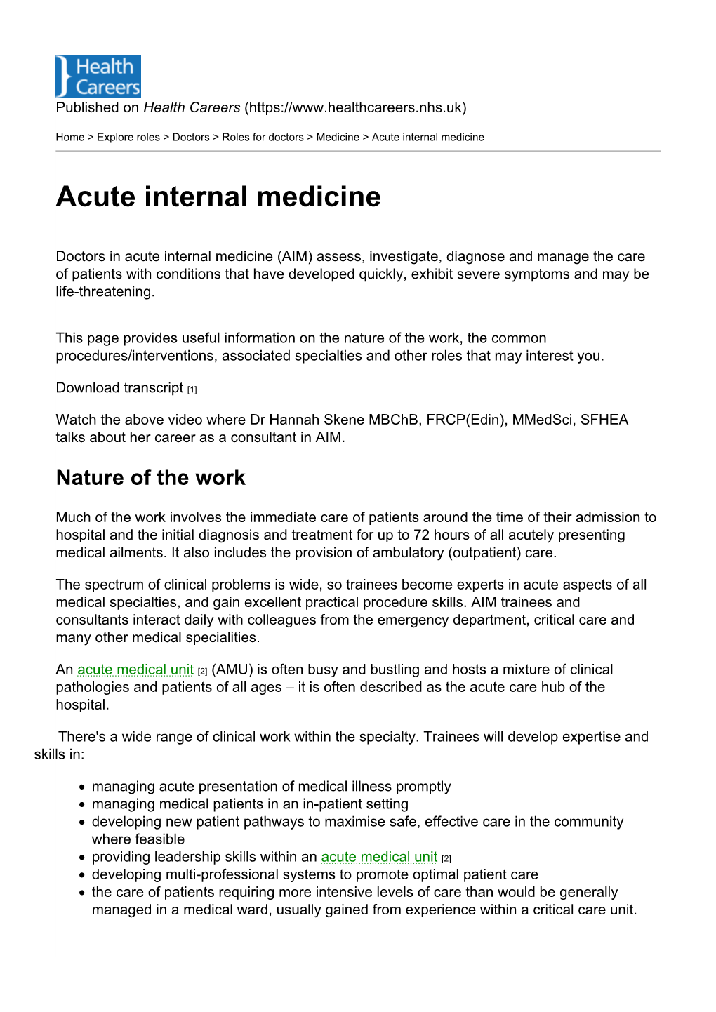 Acute Internal Medicine