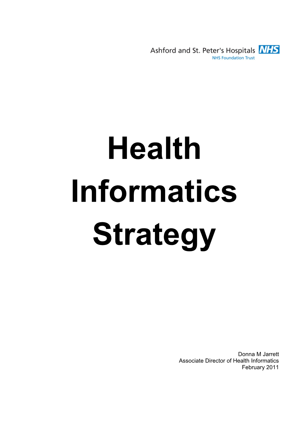 Health Informatics Strategy