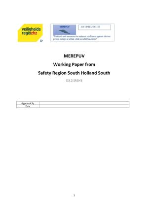 MEREPUV Working Paper from Safety Region South Holland South D3.2 SRSHS