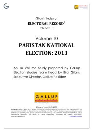 Pakistan National Election: 2013