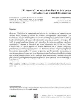 “El Bazucazo”: Un Antecedente Histórico De La Guerra Contra El Narco En La Corridística Mexicana