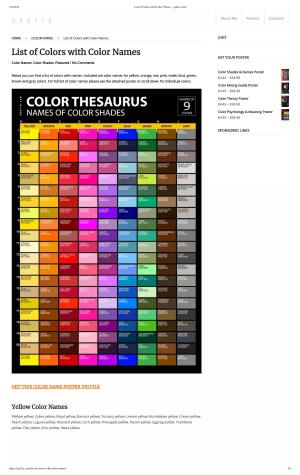 List of Colors with Color Names – Graf1x.Com