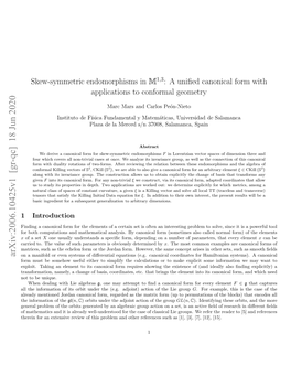 A Unified Canonical Form with Applications to Conformal Geometry