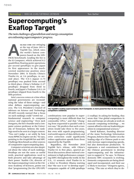 Supercomputing's Exaflop Target