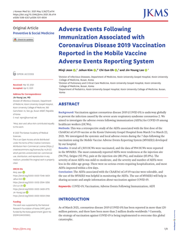 Adverse Events Following Immunization Associated With