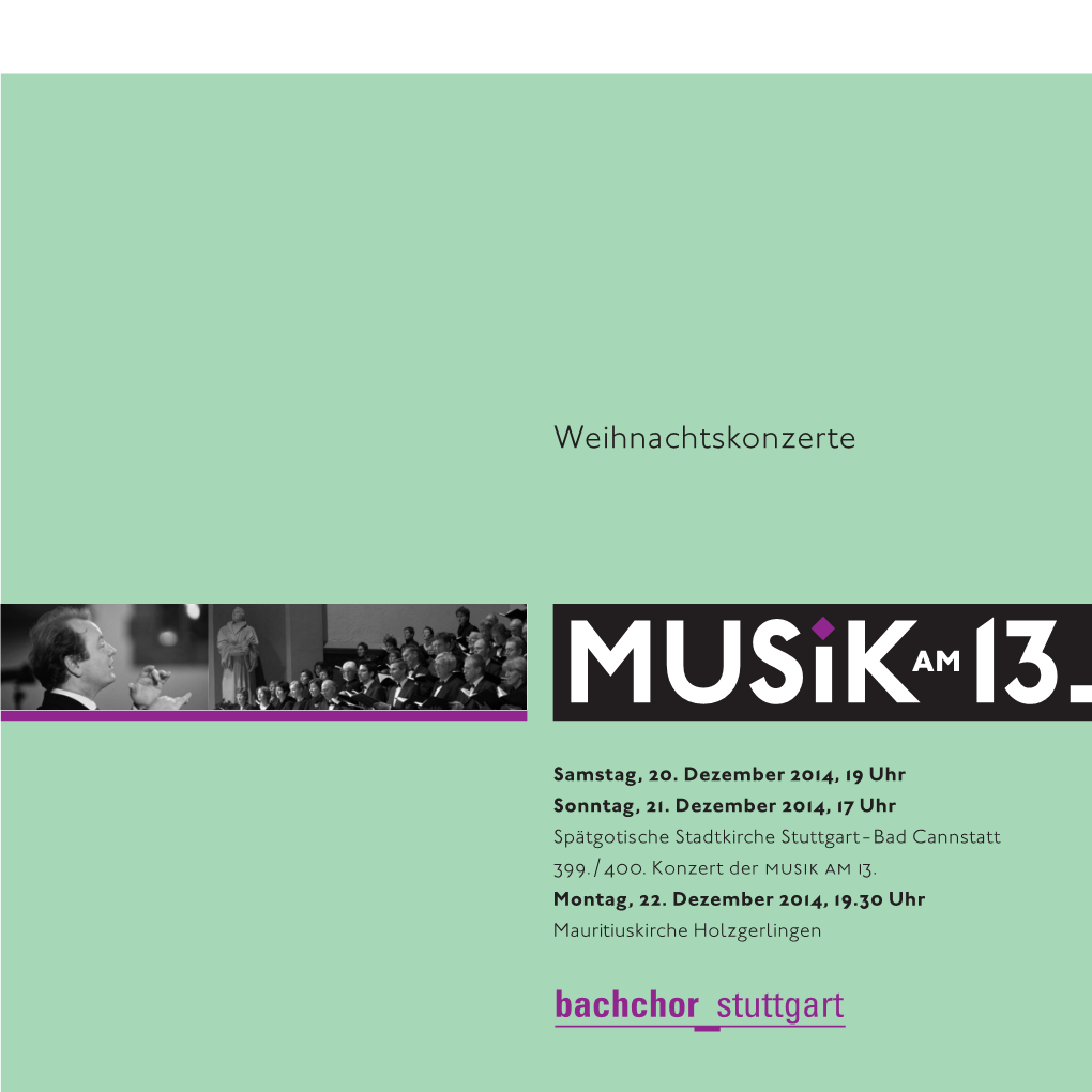 Page 1 Musik 13 AM Samstag, 20. Dezember 2014, 19 Uhr Sonntag