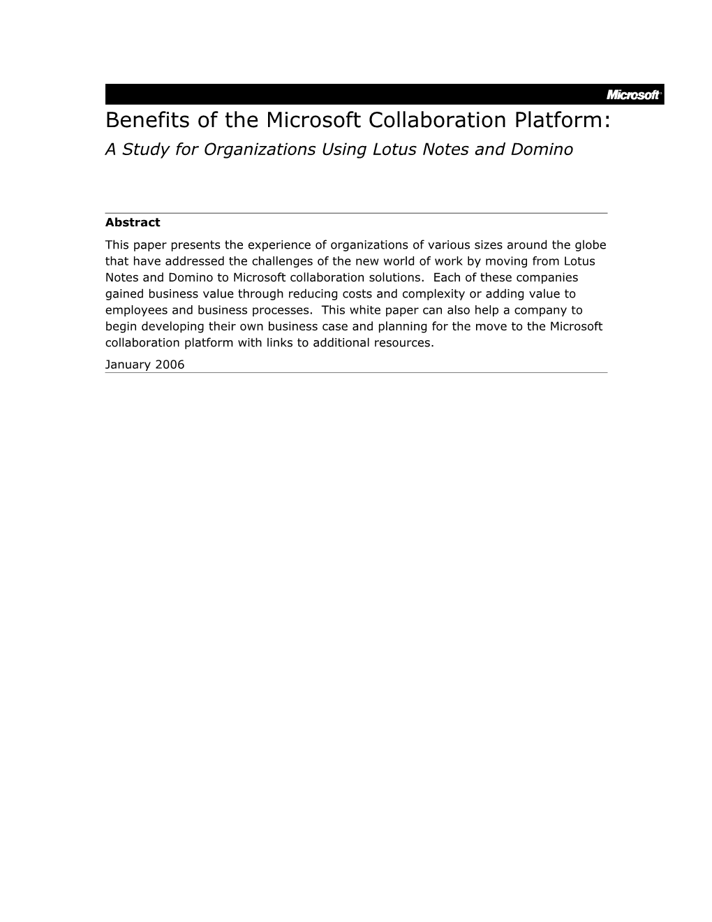 Benefits of the Microsoft Collaboration Platform