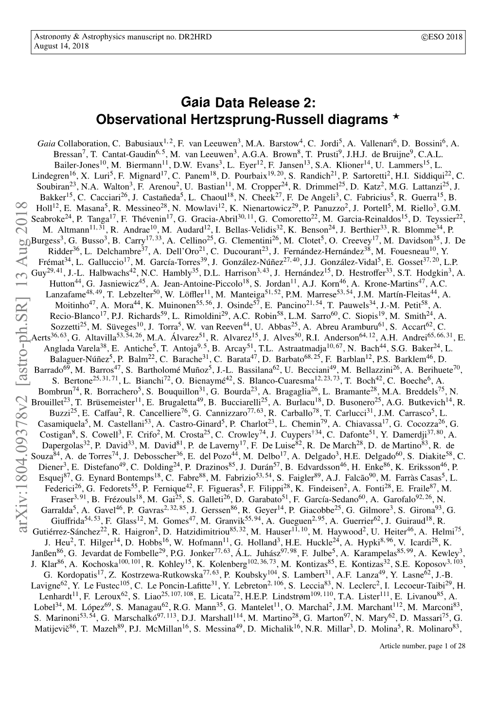 Gaia Data Release 2: Observational Hertzsprung-Russell Diagrams ?