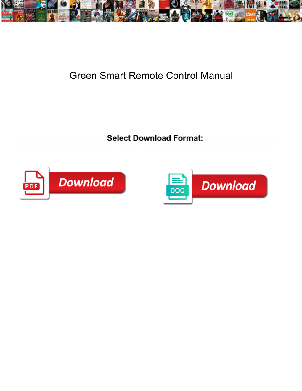 Green Smart Remote Control Manual