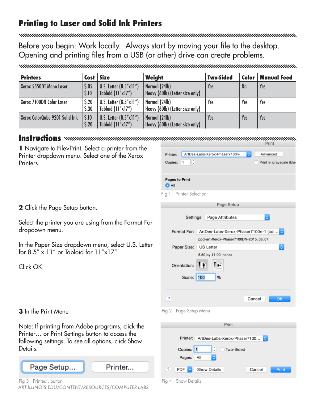 Printing to Laser and Solid Ink Printers Instructions