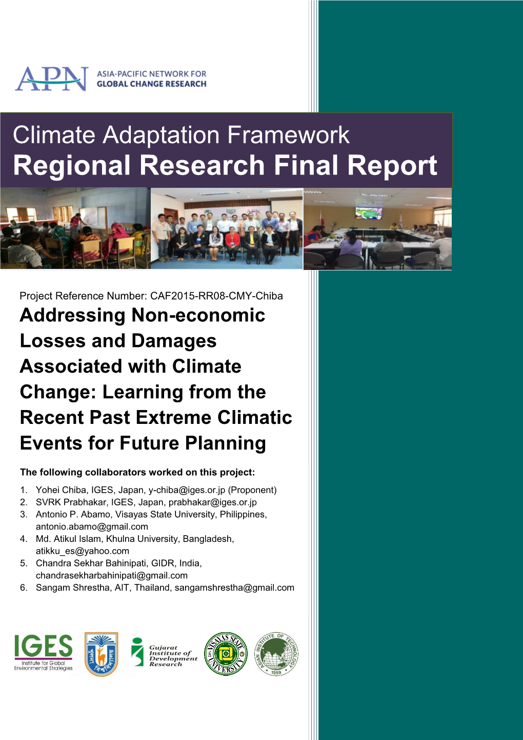 Climate Adaptation Framework Regional Research Final Report