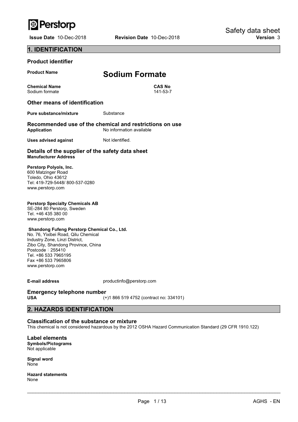 Sodium Formate