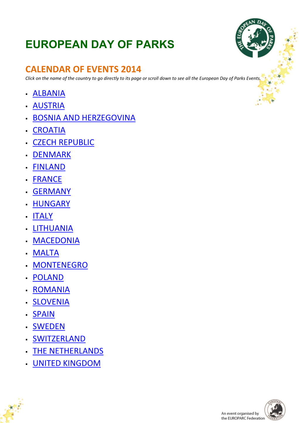 Pdf2014 Edop List of Events