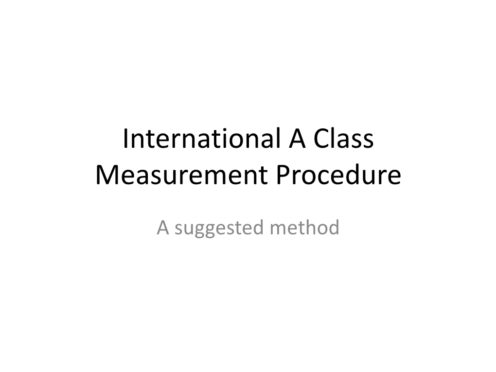 A Class Measurement Procedure