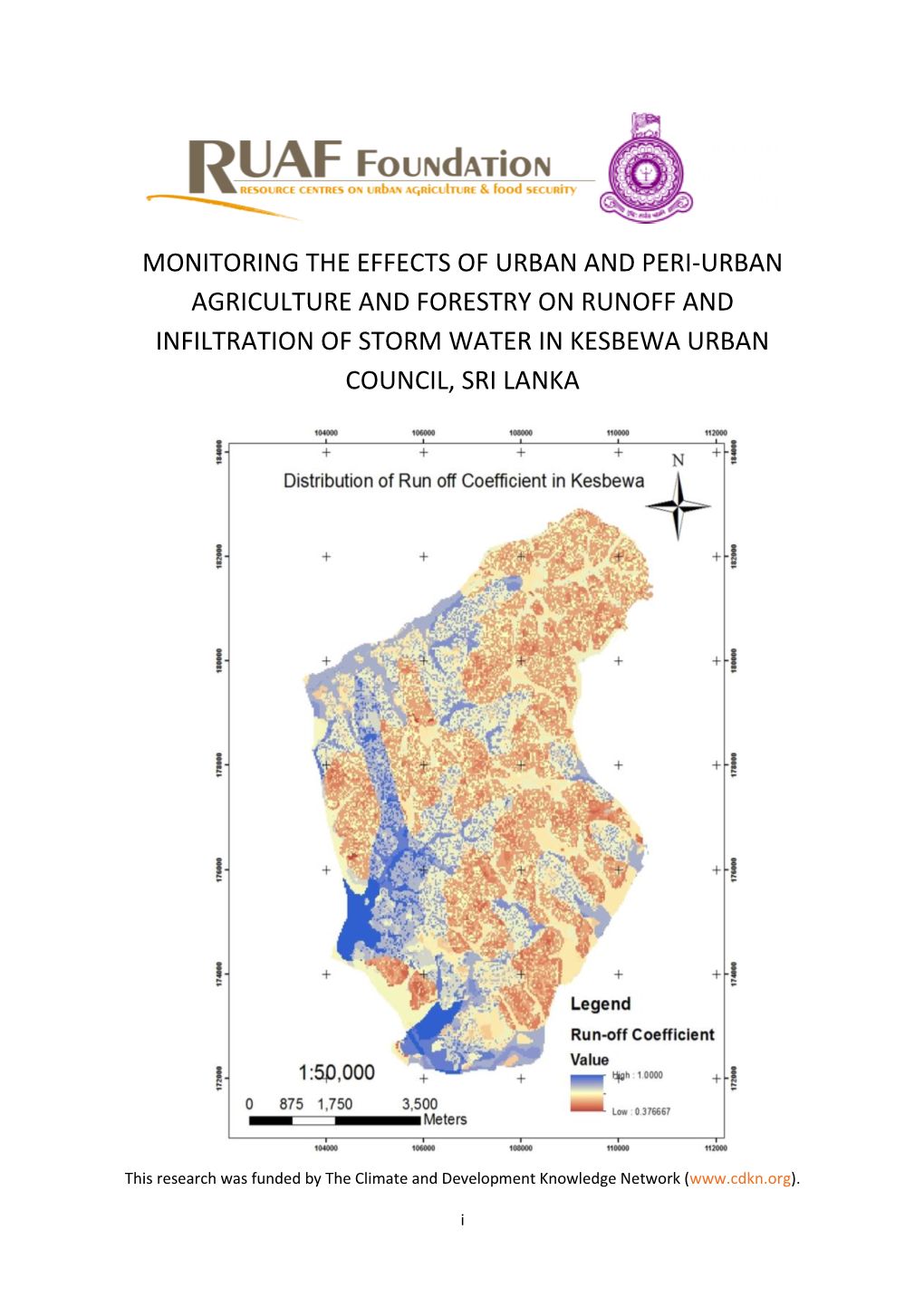 UPAF and Run-Off and Infiltration of Storm Water in Kesbewa