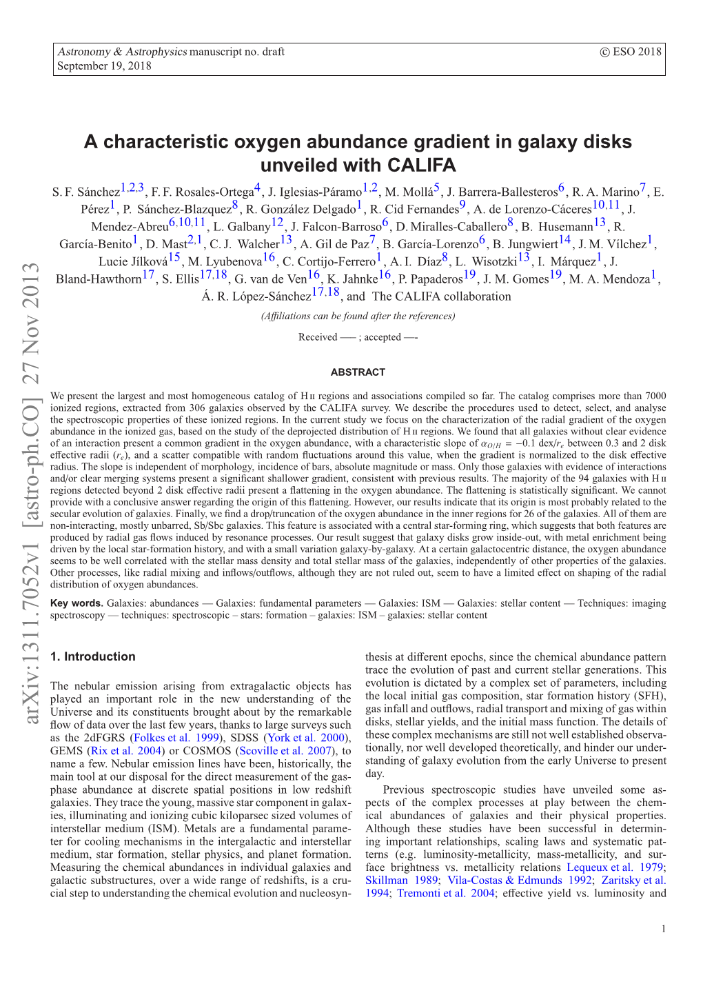 A Characteristic Oxygen Abundance Gradient in Galaxy Disks Unveiled