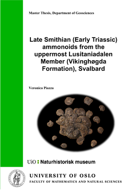 Early Triassic) Ammonoids from the Uppermost Lusitaniadalen Member (Vikinghøgda Formation), Svalbard