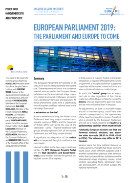 European Parliament 2019: the Parliament and Europe to Come