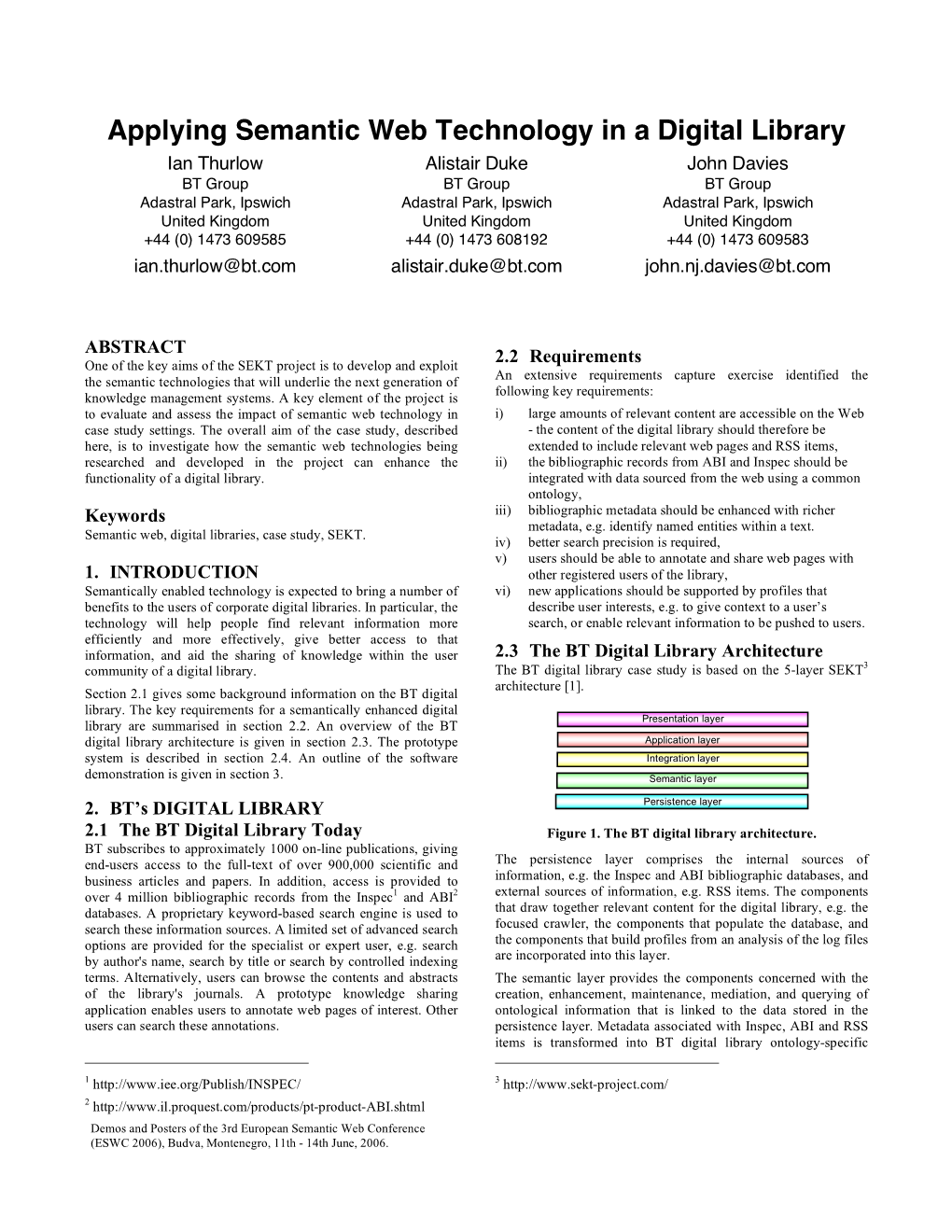 Applying Semantic Web Technology in a Digital Library