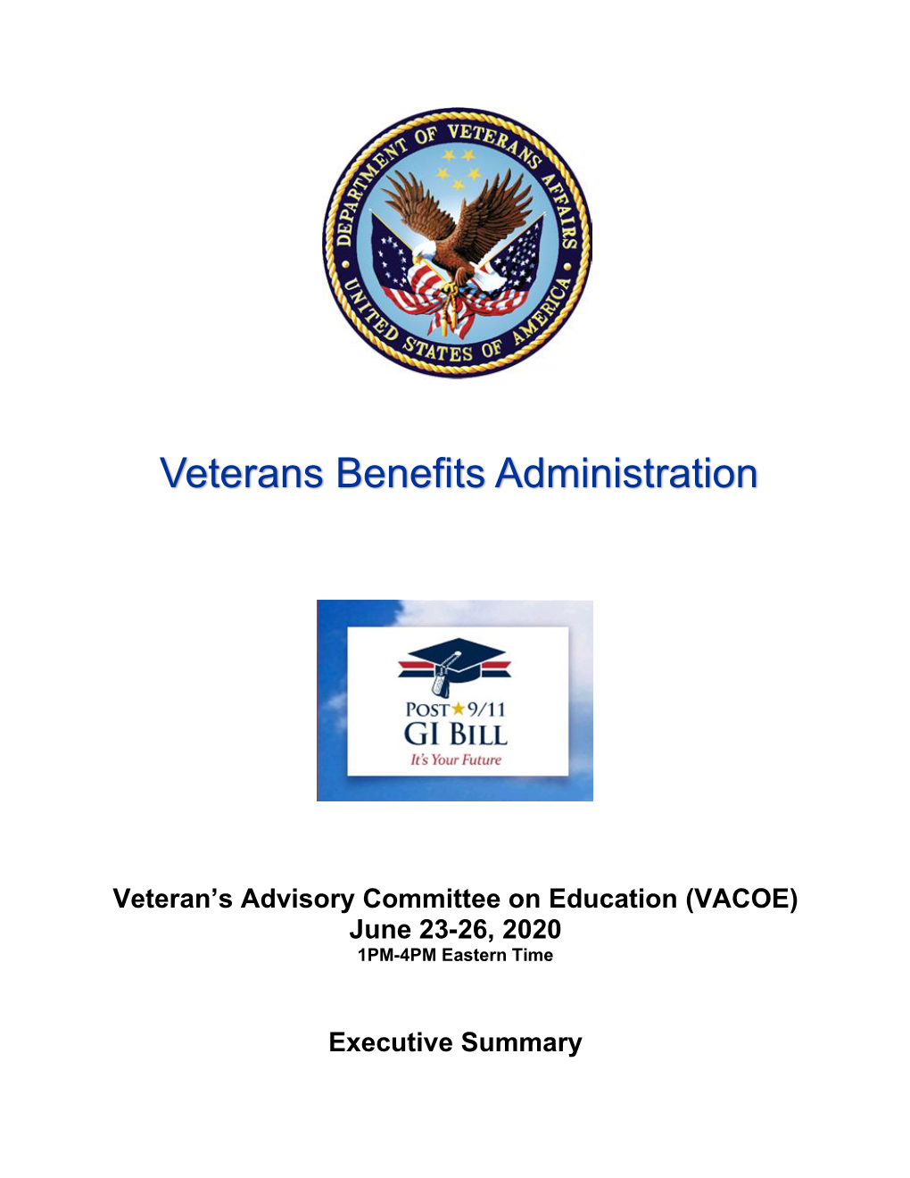 Veterans Benefits Administration VACOE Members Present