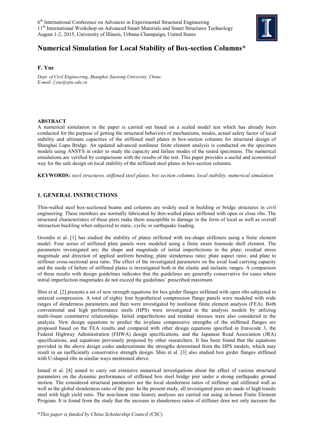 207. Numerical Simulation for Local Stability of Box-Section Columns