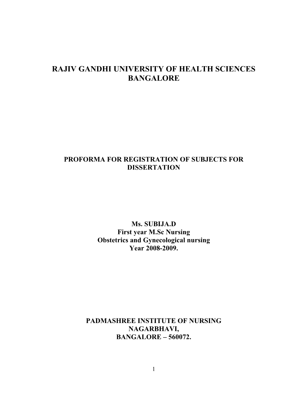 Proforma for Registration of Subjects for Dissertation s3