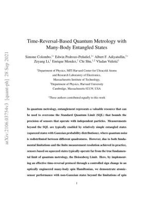 Time-Reversal-Based Quantum Metrology with Many-Body Entangled States