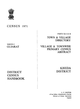 District Census Handbook, Kheda, Part X-A & B, Series-5