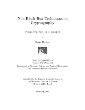 Non-Black-Box Techniques in Cryptography